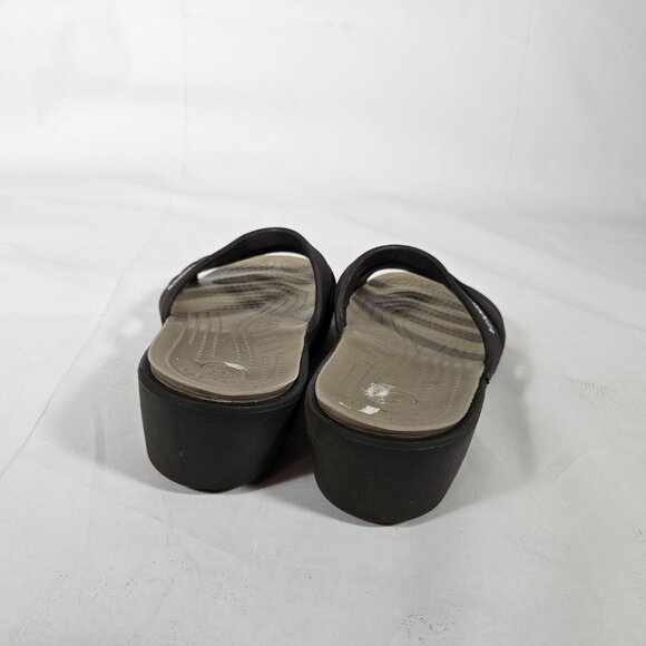 Crocs Rhonda wedge sandals brown women's size 6 strappy - Picture 2 of 9